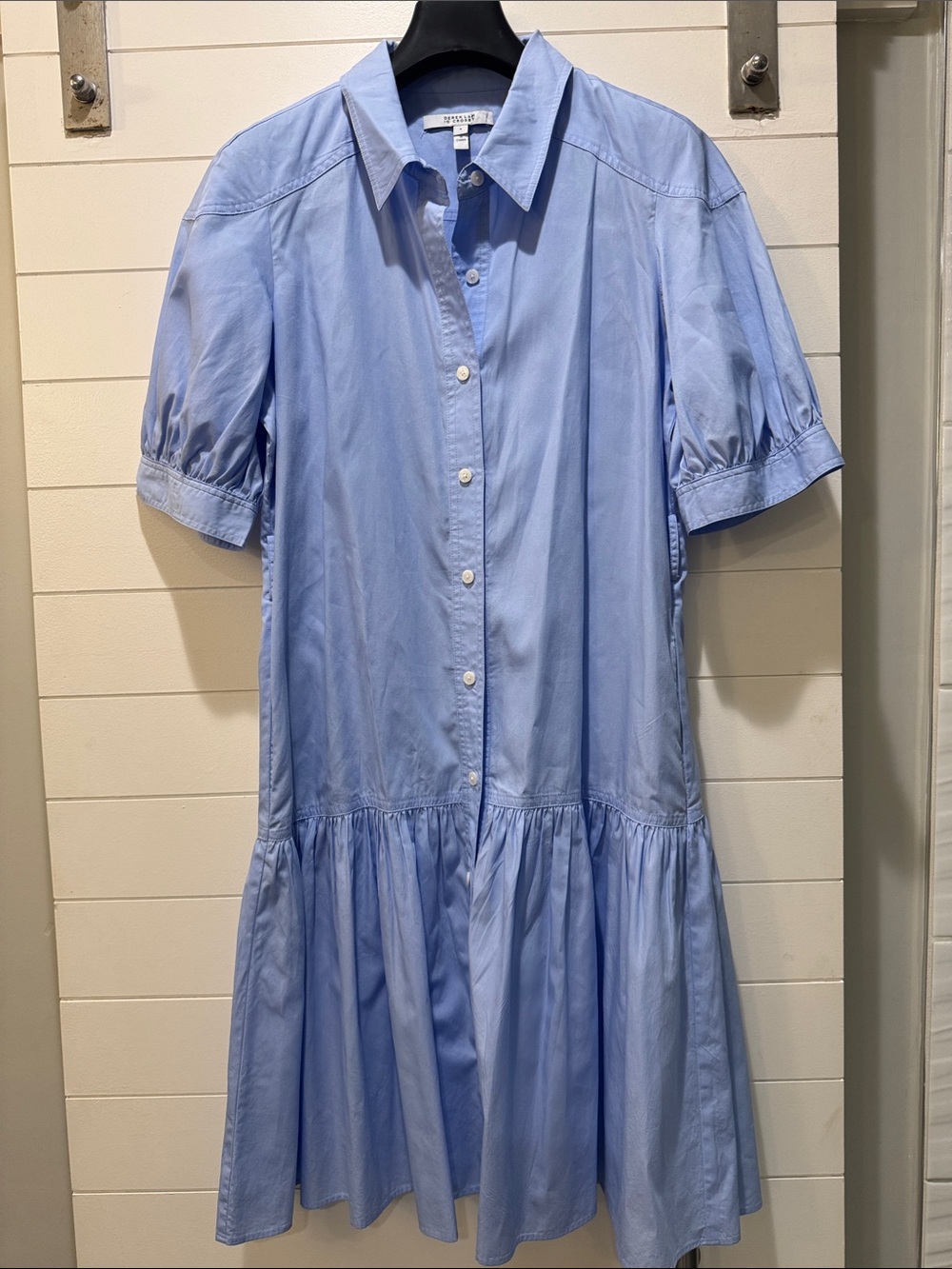 10 Crosby Derek Lam Light Blue Button-Front Midi Dress